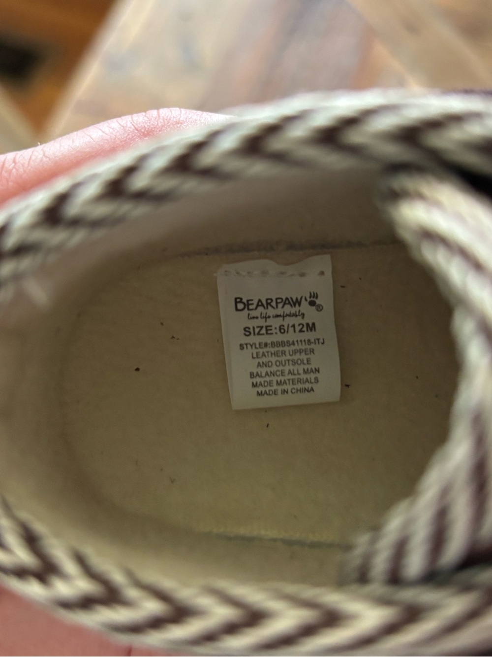 BearPaw Baby 6-12M Chocolate Brown Real Leather Moccasins with Braided Trim - Picture 5 of 5